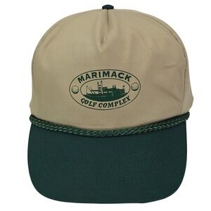 Marimack Golf Complex Hat Tan Green Rope Snapback Vintage Nissin Cap Riverboat